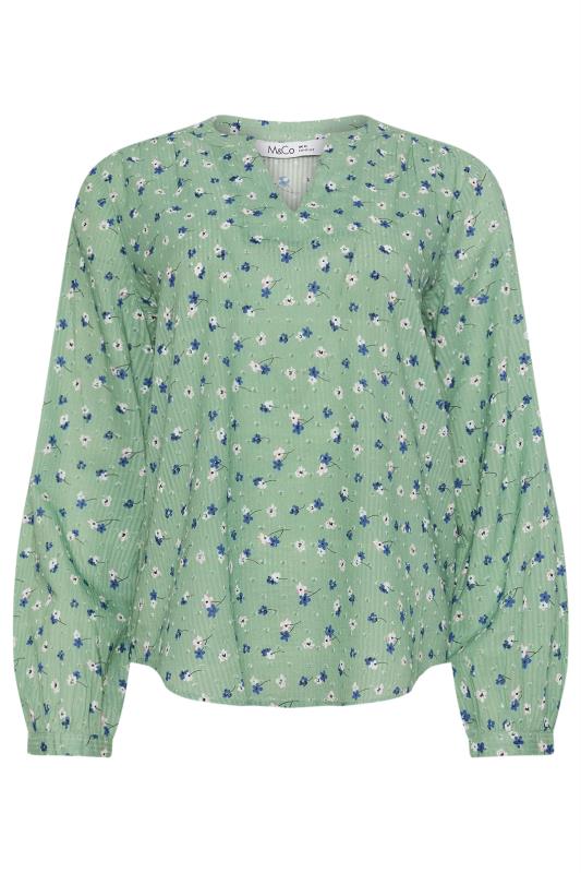 M&Co Green Floral Print Dobby Blouse | M&Co 6