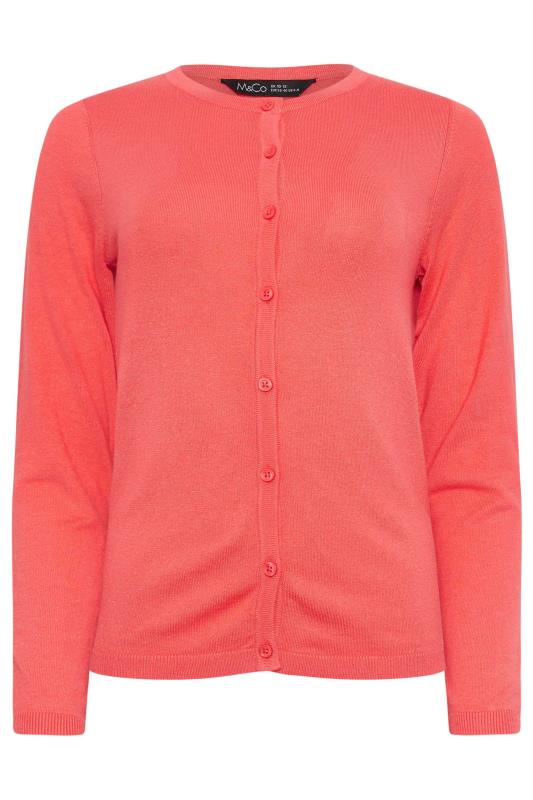 M&Co Coral Pink Button Down Cardigan | M&Co 5