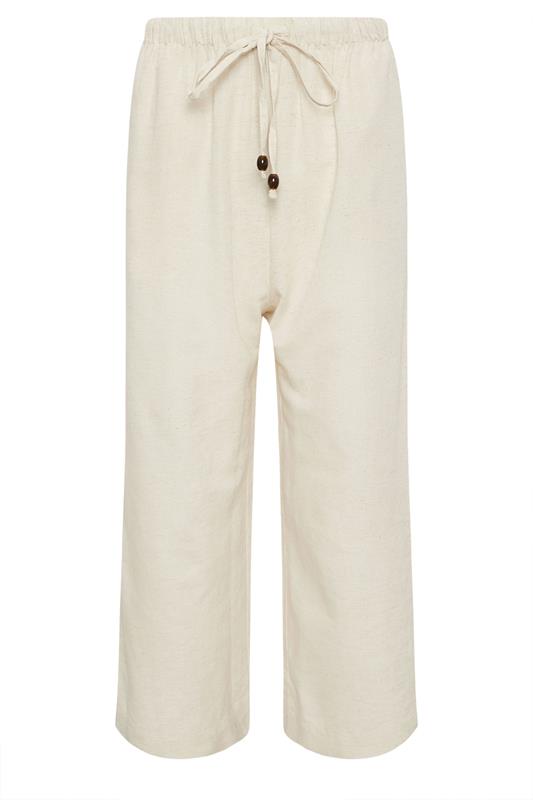 PixieGirl Petite Women's Natural Brown Beaded Linen Wide Leg Trousers | PixieGirl 6