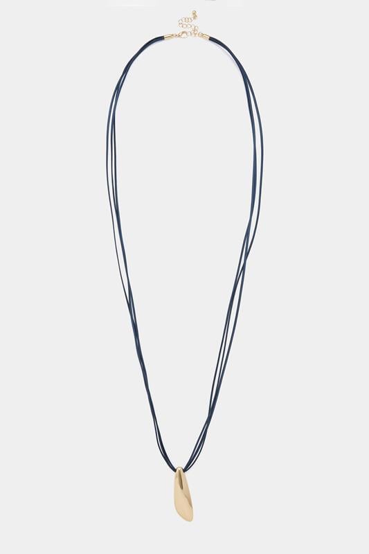 Gold Tone Cord Pendant Necklace | Yours Clothing 1