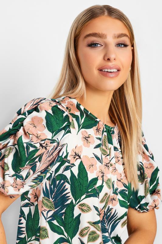 M&Co White Floral Print Puff Sleeve Blouse | M&Co  4