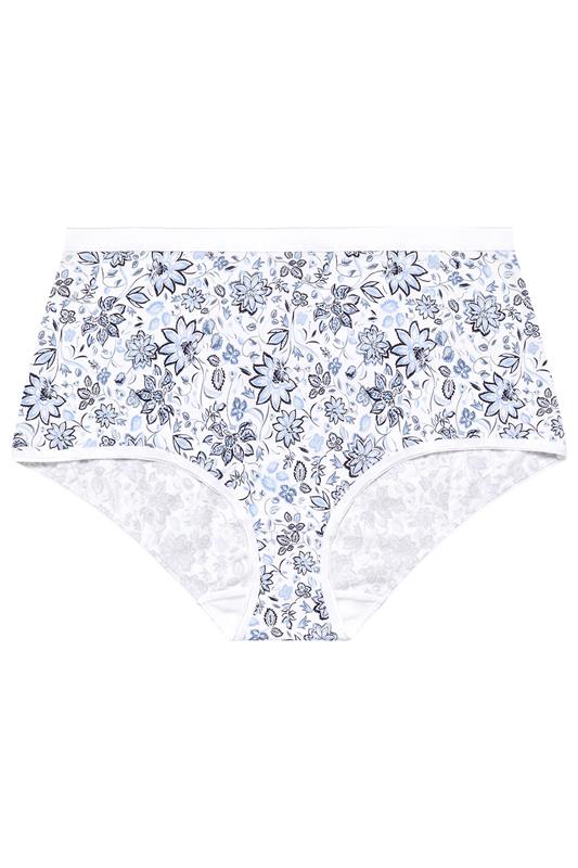 YOURSET 5 PACK Plus Size Navy Blue Floral Print Full Briefs | Yours Clothing 7