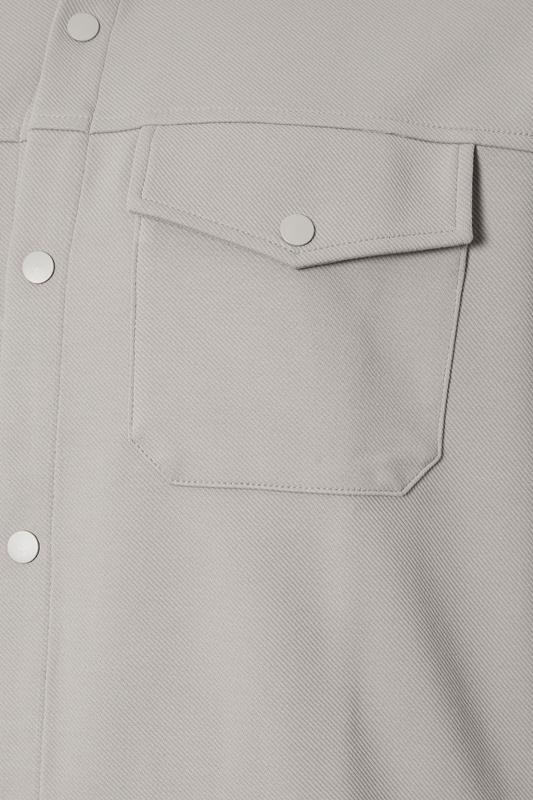BadRhino Big & Tall Stone Grey Textured Jersey Shacket | BadRhino 5