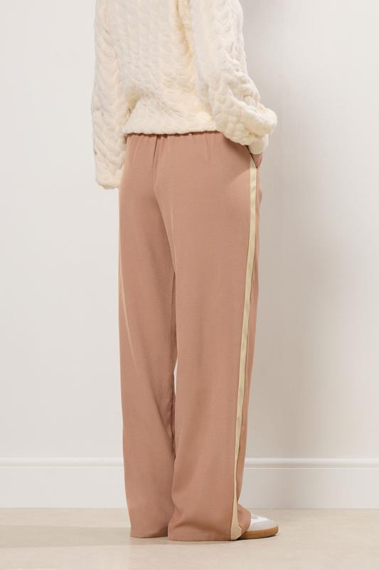 LTS Tall Coral Pink Contrast Stripe Wide Leg Trousers | Long Tall Sally 2