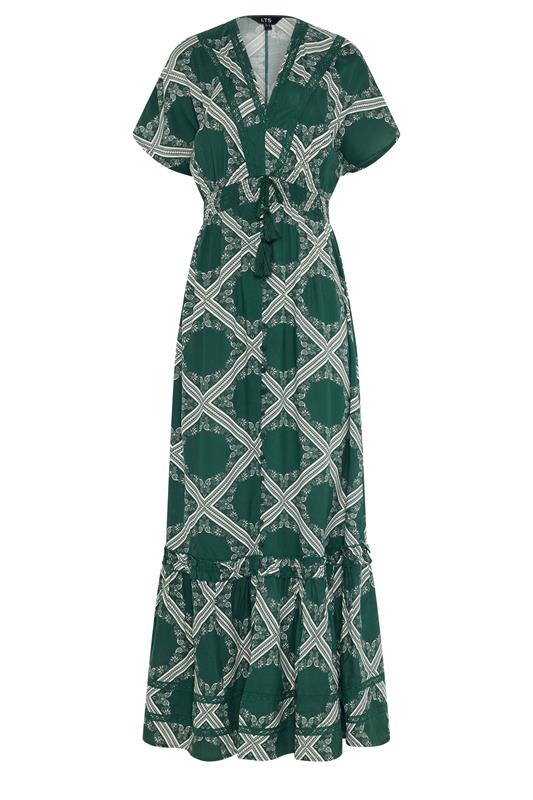LTS Tall Women's Green Scarf Print Button Maxi Dress | Long Tall Sally 5