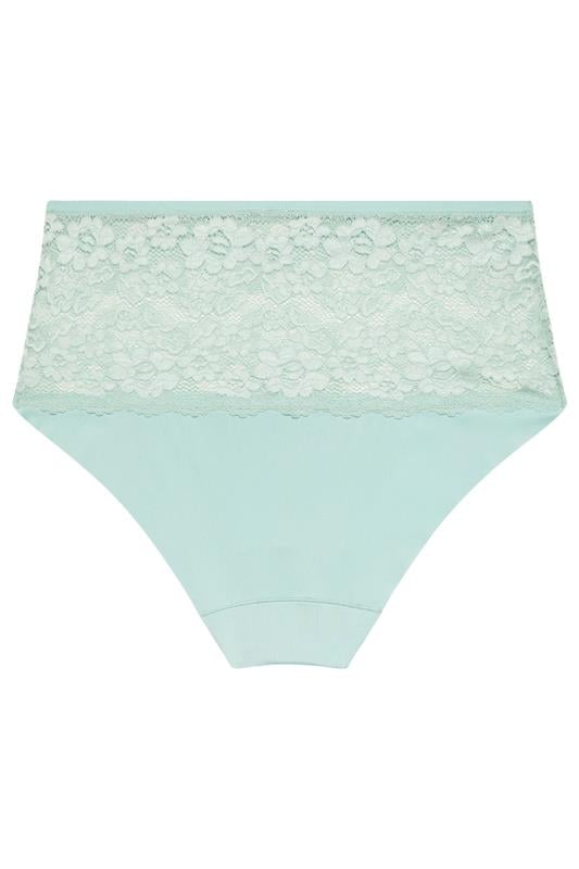 YOURS Plus Size Mint Green Lace Full Brief | Yours Clothing 5