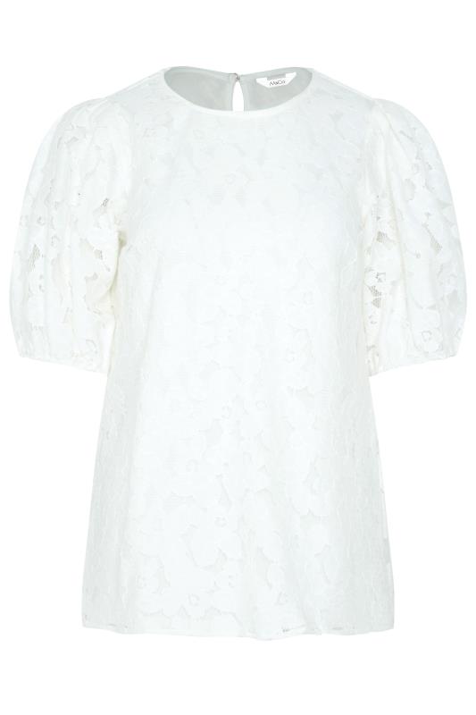 M&Co White Lace Puff Sleeve Blouse | M&Co 6