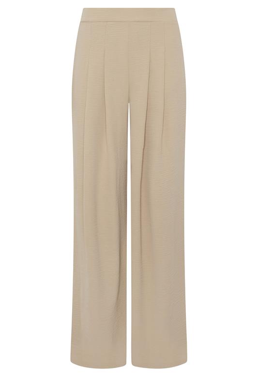 LTS Tall Women's Stone Brown Pleated Palazzo Wide Leg Trousers | Long Tall Sally 5