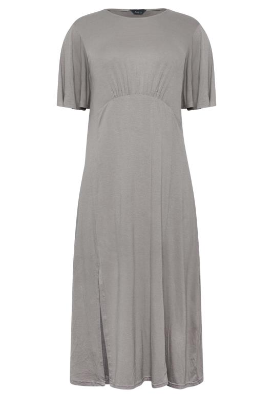 M&Co Grey Angel Sleeve Split Hem Midi Dress | M&Co 6