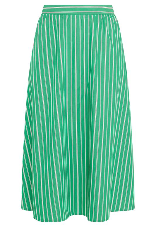 YOURS Plus Size Green Stripe Midi Skirt | Yours Clothing 6