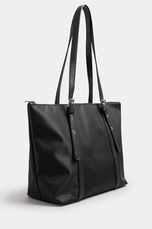 Black Buckle Strap Tote Bag | Yours Clothing 2