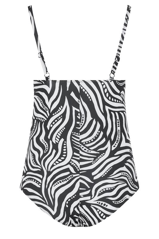 YOURS Plus Size Black & White Geometric Print Swimsuit | Yours Clothing 8