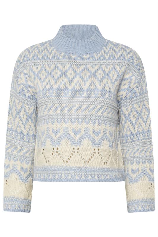 PixieGirl Petite Women's Blue Fairisle Knit Jumper | PixieGirl 5