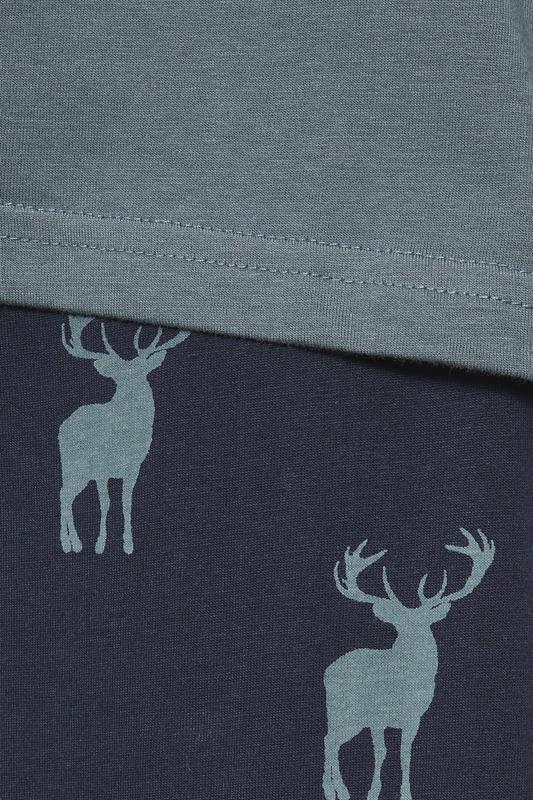 BadRhino Big & Tall Navy & Storm Blue Stag Pyjama Set | BadRhino 5
