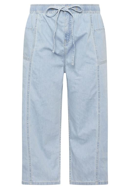 YOURS Plus Size Bleached Blue Cropped Jeans | Yours Clothing 5