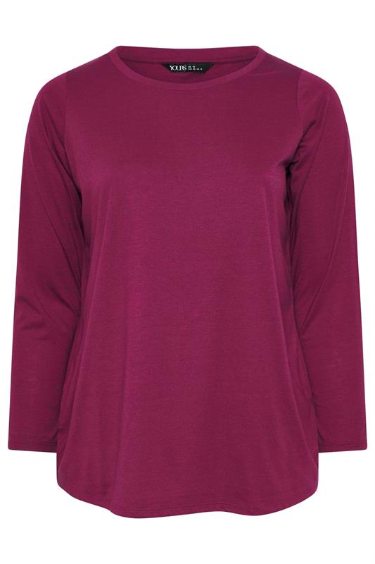 YOURS Plus Size 3 PACK Dark Pink Core T-Shirt Essentials Set | Yours Clothing 12