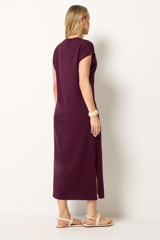 LTS Tall Women's Plum Purple Twist Cotton Midi Dress | Long Tall Sally 2