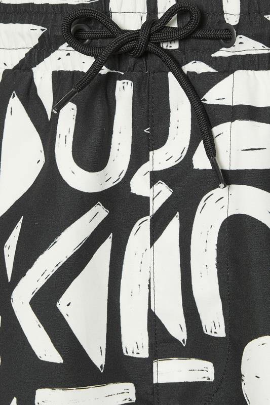 BadRhino Big & Tall Black & White Abstract Swim Shorts | BadRhino 8