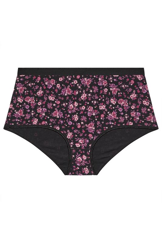 YOURSET 5 PACK Plus Size Burgundy Red Floral Full Briefs | Yours Clothing 6