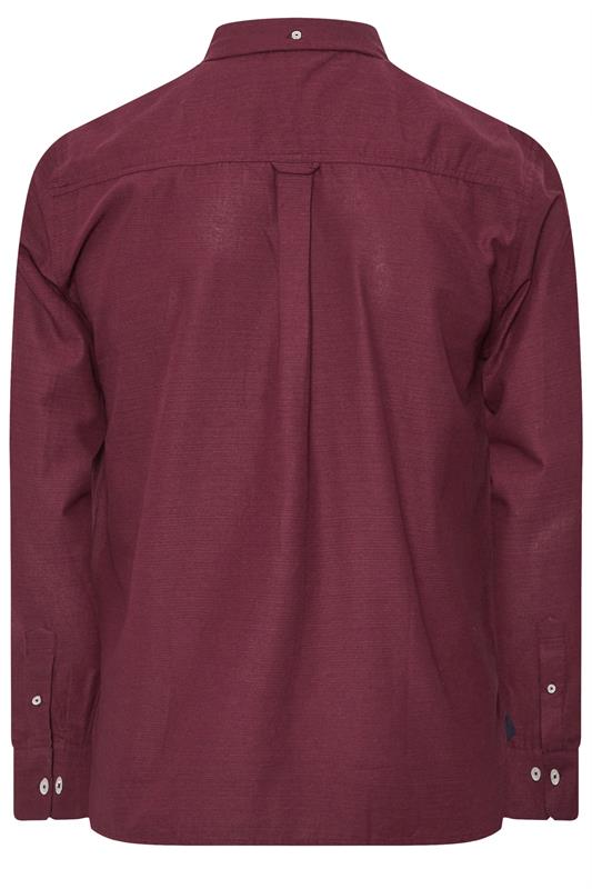 BadRhino Big & Tall Burgundy Red Long Sleeve Slub Shirt | BadRhino 8