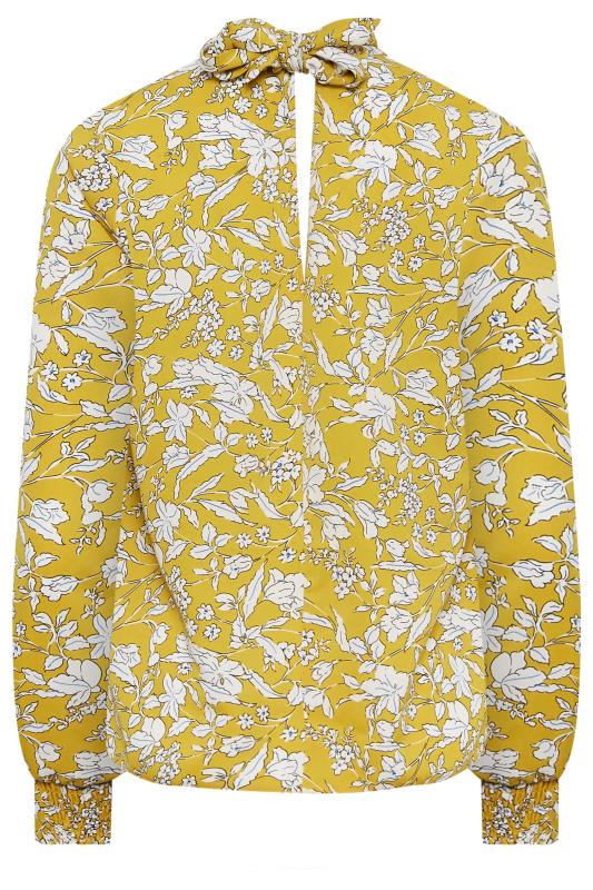 M&Co Yellow Floral Print High Neck Blouse | M&Co 7