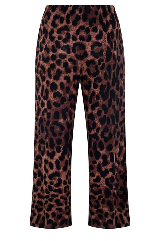 YOURS Plus Size Brown Leopard Print Trousers | Yours Clothing 6