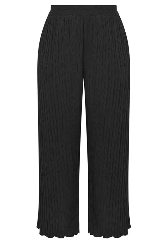 EVANS Plus Size Black Textured Wide Leg Trousers | Evans 6