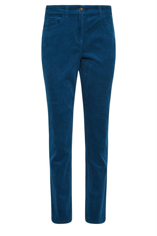 M&Co Petite Teal Blue Straight Leg Cord Trousers  4