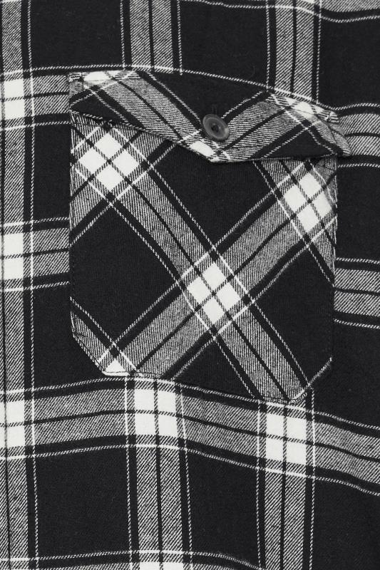 BadRhino Big & Tall Black Checked Borg Shacket | BadRhino 5
