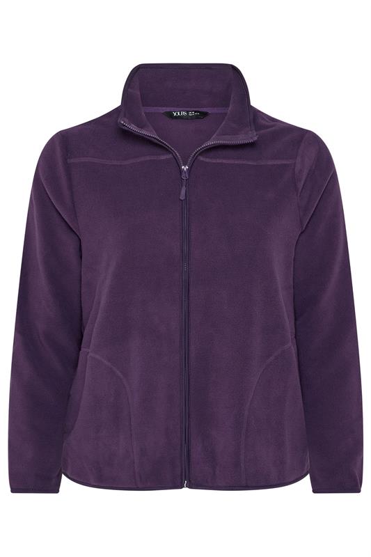 YOURS Curve Purple Fleece Jacket | Yours Clothing 5