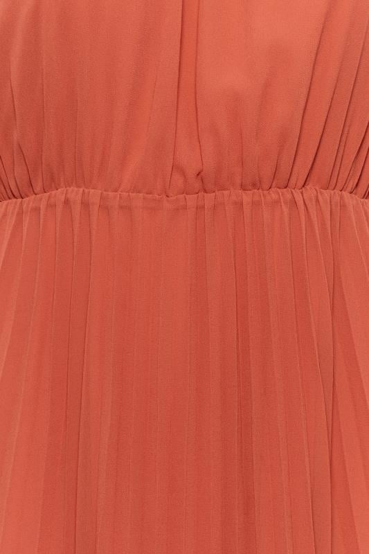 YOURS LONDON Plus Size Orange Pleated Maxi Dress | Yours Clothing 5
