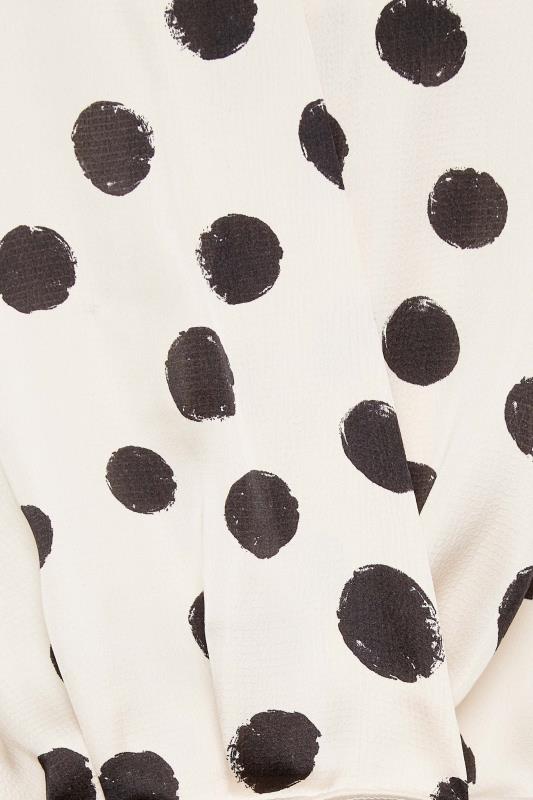 M&Co Ivory White Polka Dot Print Wrap Front Blouse | M&Co 5