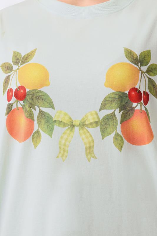 LIMITED COLLECTION Plus Size Mint Green Fruit T-Shirt | Yours Clothing 4