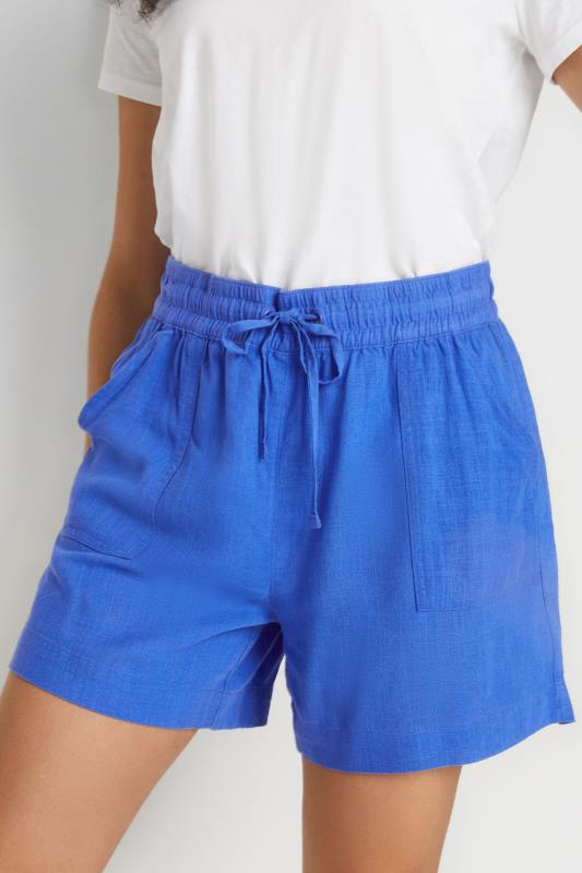 M&Co Cobalt Blue Linen Drawstring Shorts 4