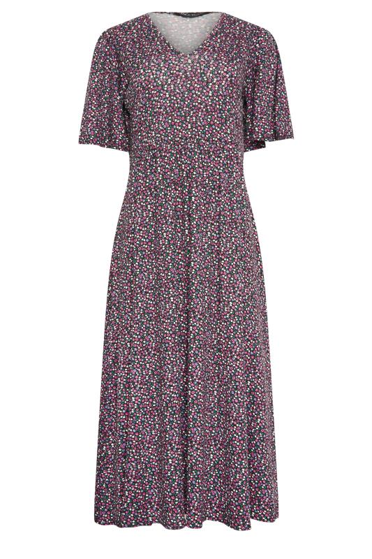 M&Co Petite Purple Ditsy Floral Print Dress | M&Co