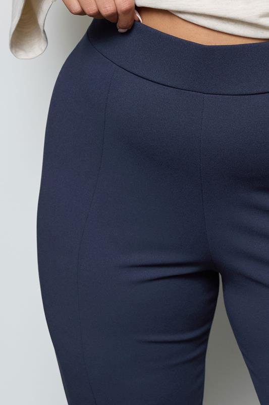 Plus Size Navy Blue Stretch Tapered Trousers | Yours Clothing 5