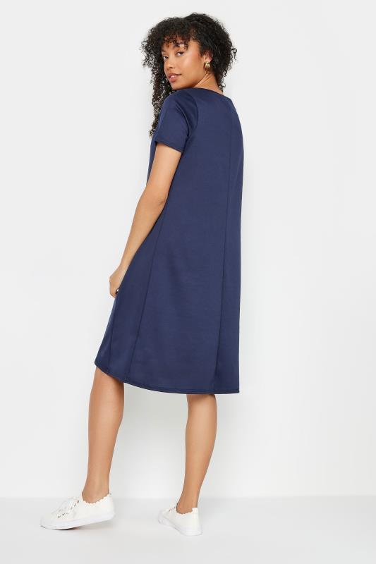 M&Co Navy Blue Short Sleeve Ponte Swing Dress | M&Co 3