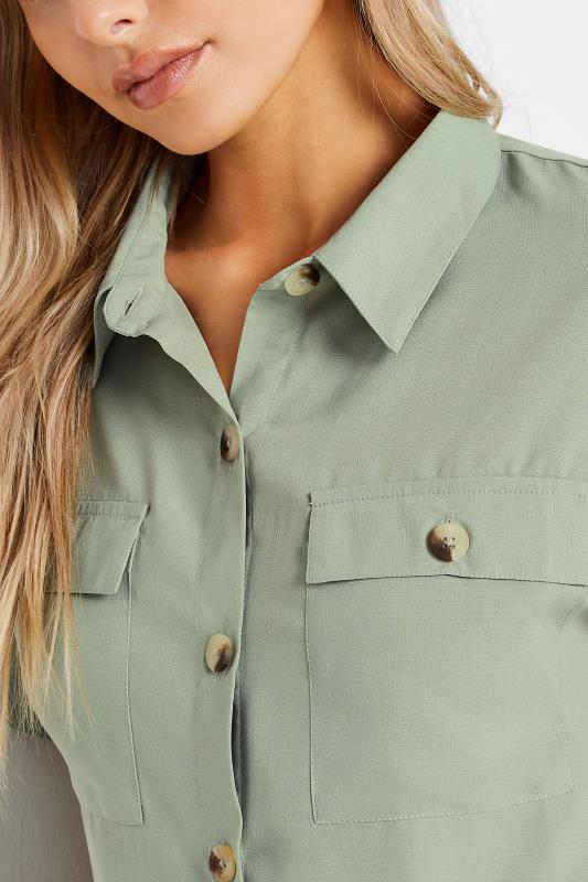 M&Co Sage Green Short Sleeve Utility Shirt | M&Co 5