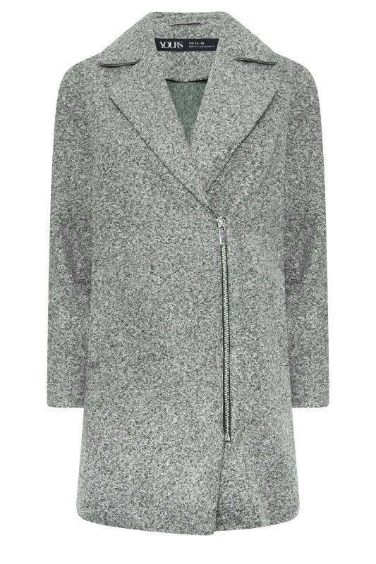 YOURS PETITE Curve Grey Boucle Formal Coat | Yours Clothing 1