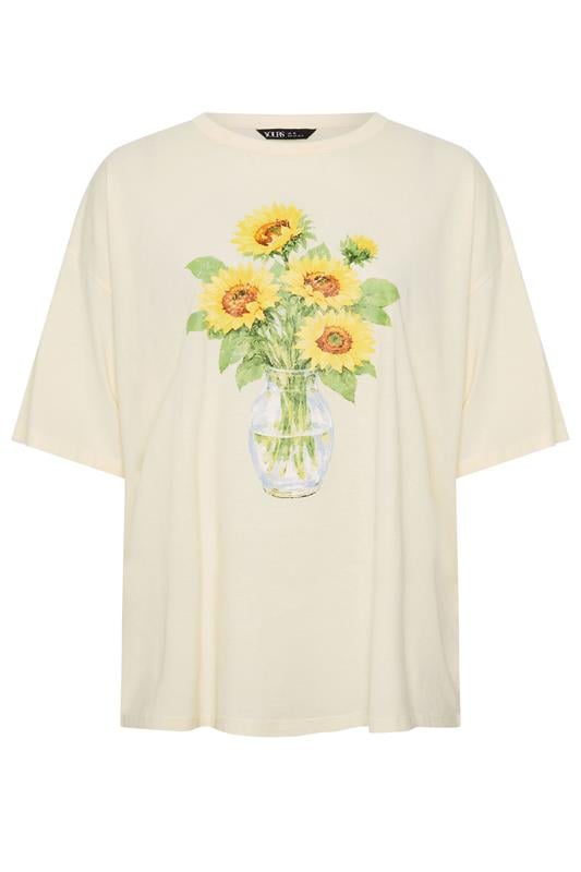 YOURS Plus Size Yellow Sunflower Graphic T-Shirt | Yours Clothing 5