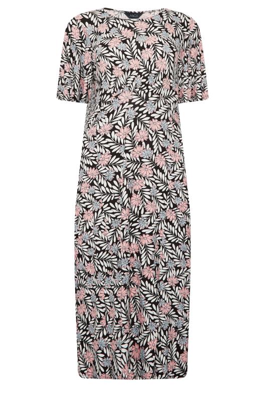 M&Co Black Floral Print Angel Sleeve Split Hem Dress | M&Co 6