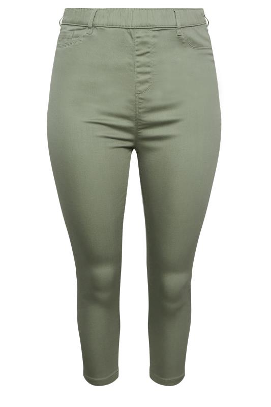 YOURS Plus Size Sage Green Cropped Stretch GRACE Jeggings | Yours Clothing 6