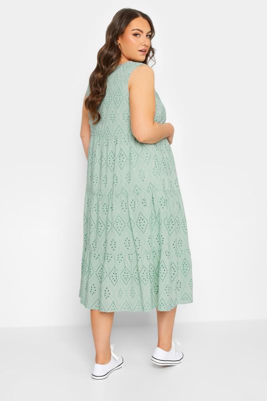 BUMP IT UP MATERNITY Plus Size Broderie Anglaise Tiered Midi Dress | Yours Clothing  4