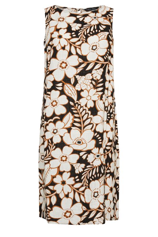 M&Co Black Linen Flower Print Shift Dress | M&Co 6