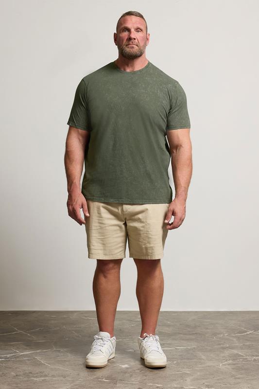 BadRhino Big & Tall Khaki Green Acid Wash T-Shirt | BadRhino 1