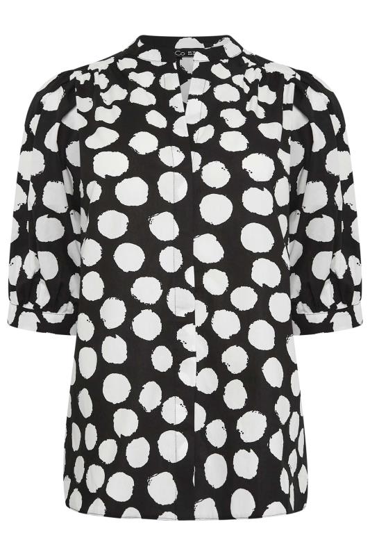 M&Co Black Polka Dot Puff Sleeve Shirt | M&Co 6