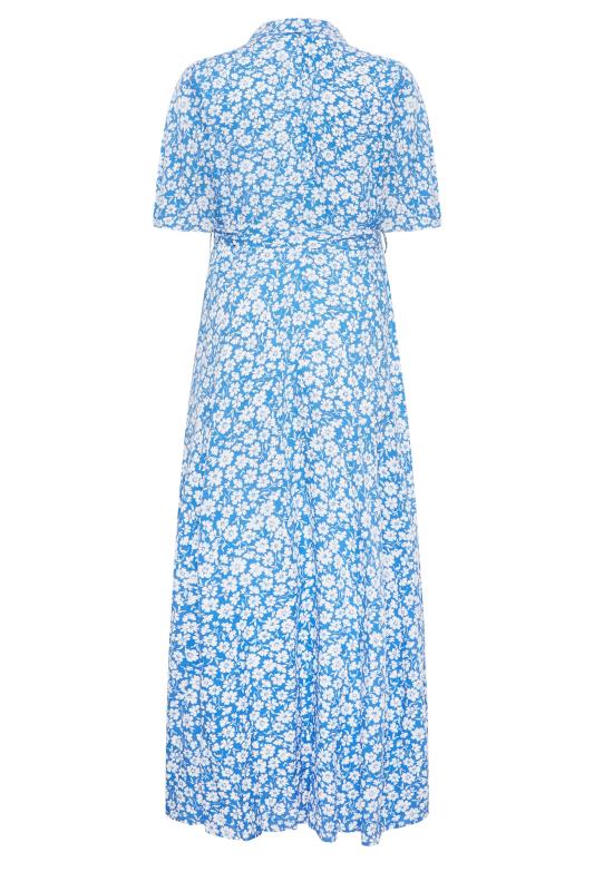 M&Co Blue Floral Print Maxi Shirt Dress | M&Co 7