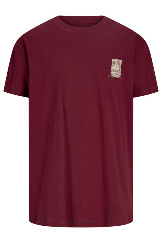 JACK & JONES Big & Tall Red Back Print T-Shirt | BadRhino 4