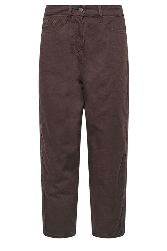 PixieGirl Petite Women's Chocolate Brown Non-Stretch Cotton Barrel Jeans | PixieGirl 6
