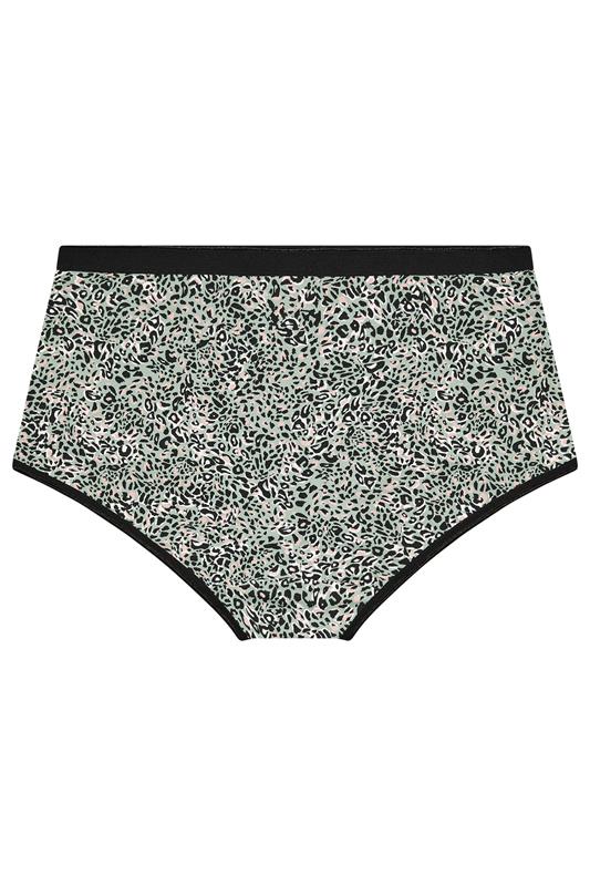 YOURSET 5 PACK Plus Size Black & Khaki Green Animal Print Full Briefs | Yours Clothing 7